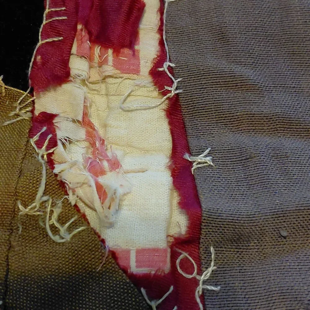 Vtg Handmade Crazy Quilt Early 20th Century Velvet Satins Heavy 78x74 Read
